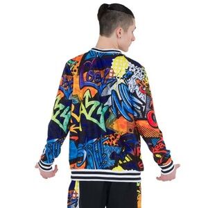 Graffiti Print dry fit gender neutral sweatshirt